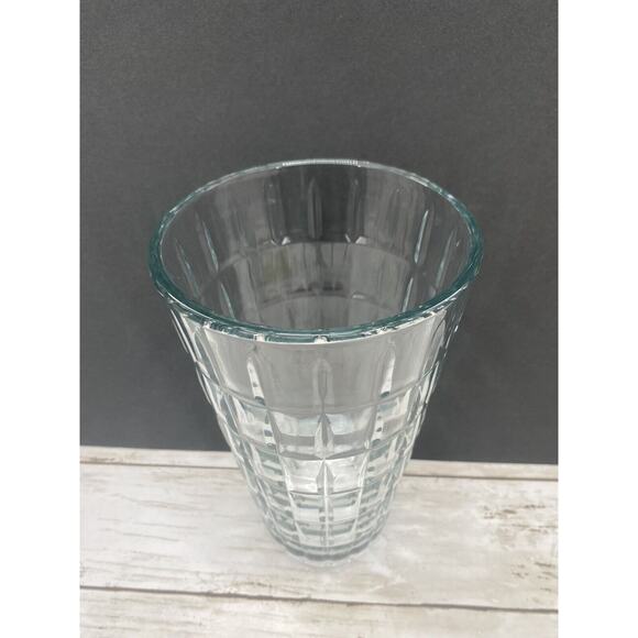 Vintage Syndicate MCM TARTAN Clear Heavy Pressed Glass 9" Cut Flower Vase USA - Picture 12 of 12